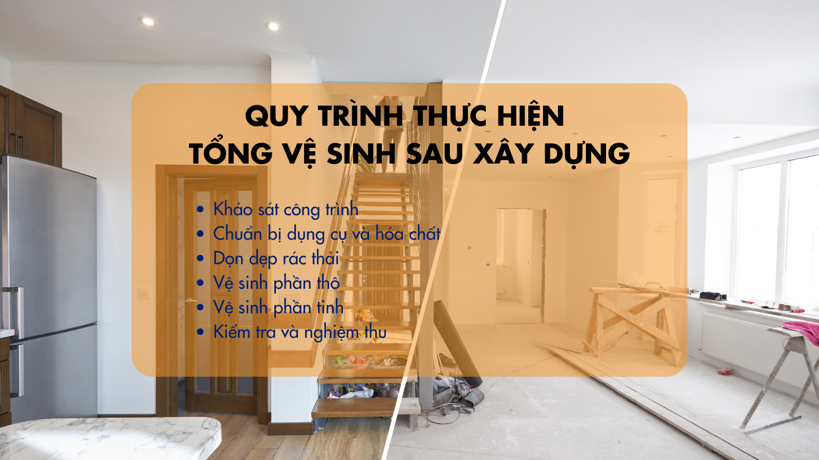 Quy trình thực hiện công việc tổng vệ sinh sau xây dựng 